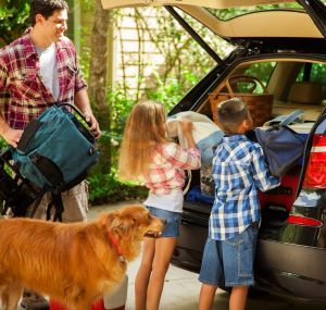 Family packing car for travel