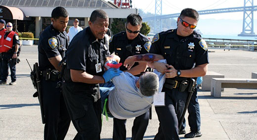 Emergency Response Team Carrying a Man 