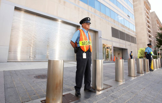 Security Officer Guarding Building 