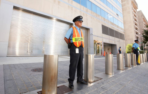 Security Officer Guarding Building