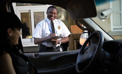 Security Guard Signing in Guest