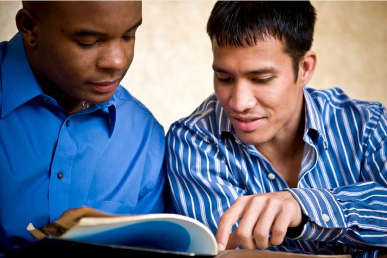 two men reading