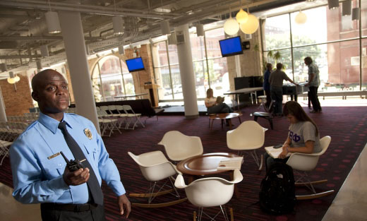 Security Guard in Conference Room