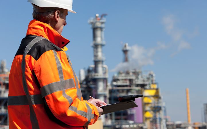 Worker At Refinery Site