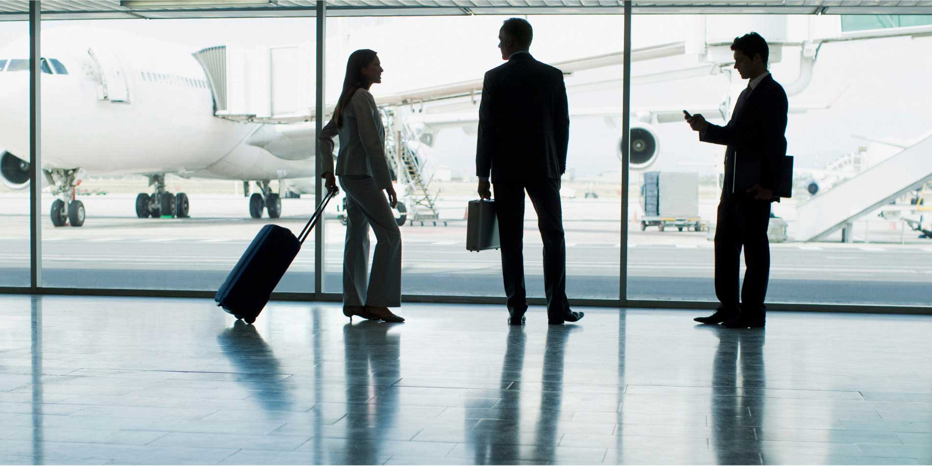 People talking and waiting for flight in airport