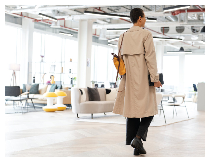 back of a women walking