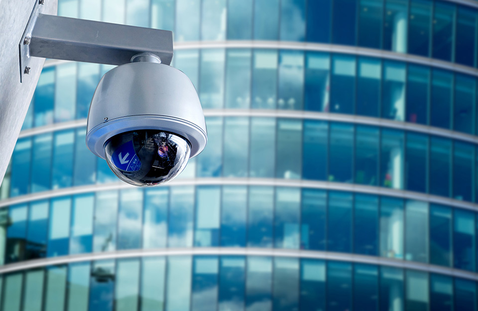 Video Surveillance Camera Outside of Building
