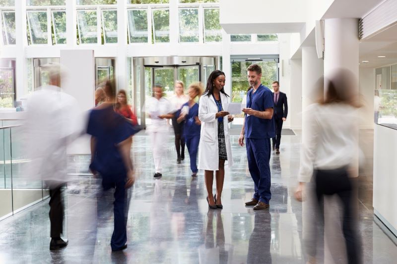 doctors talking in hospital