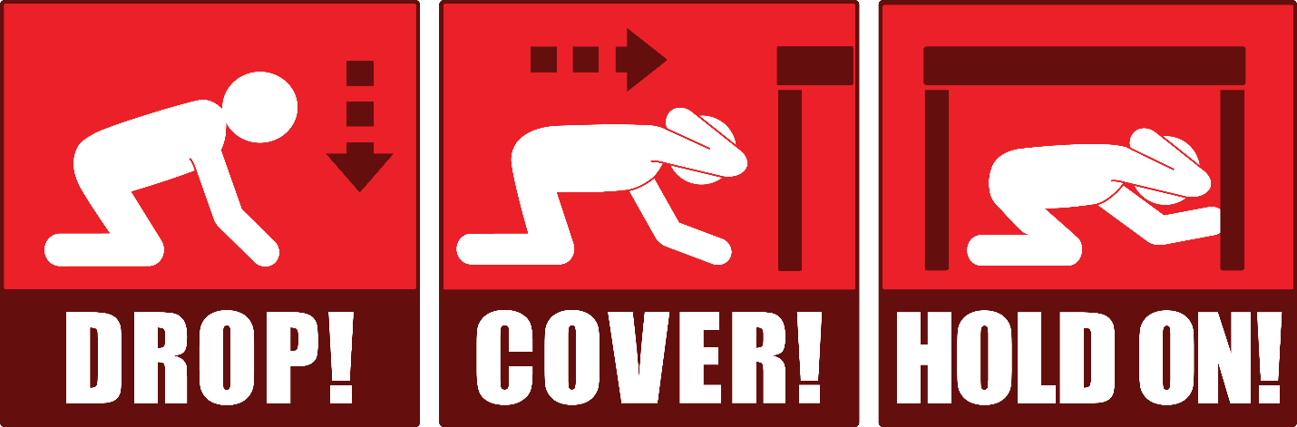 Drop, cover, hold on - earthquake safety