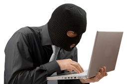 burglar tapping into computer
