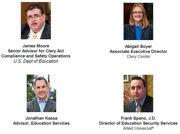 Clery Act webinar panelists