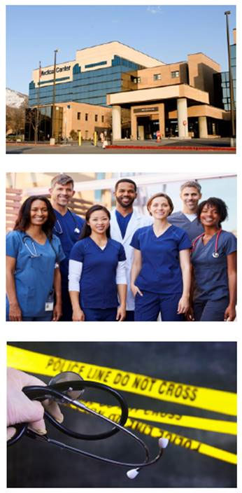 Medical professionals standing and smiling