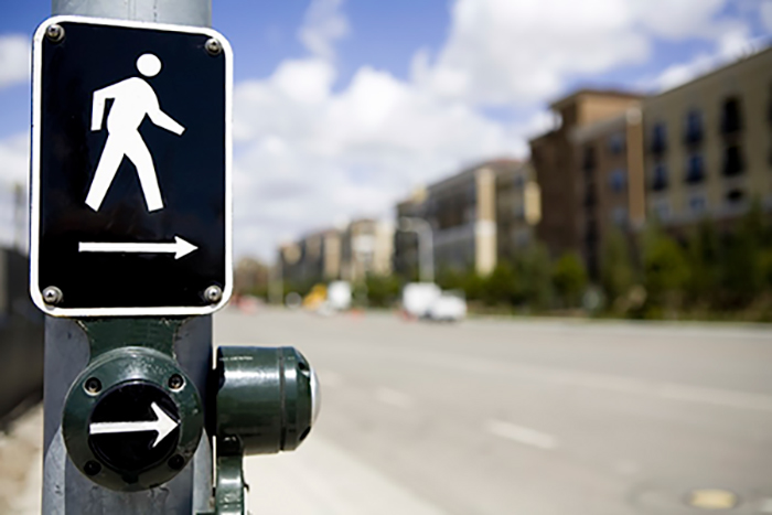 pedestrian crosswalk sign