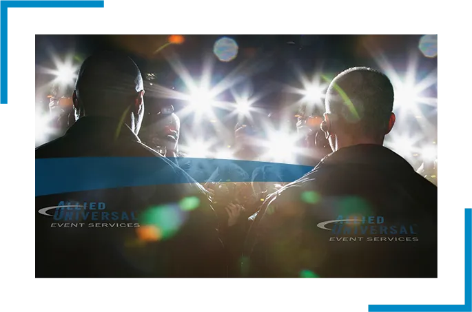 Flash lights and people in an event