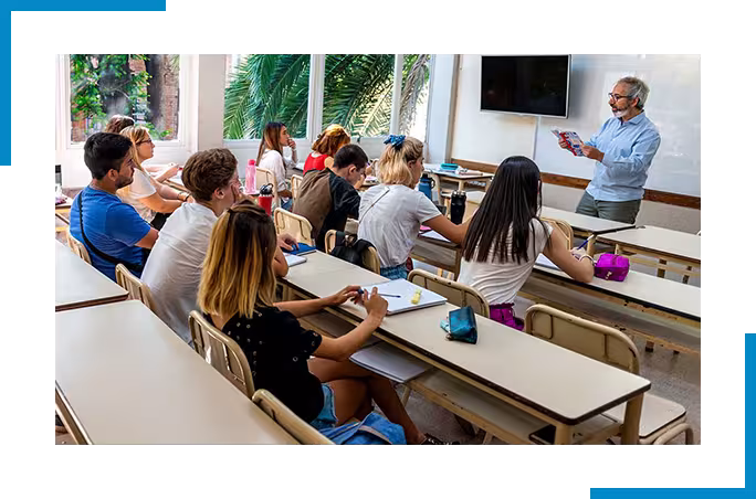 Classroom with students and teacher
