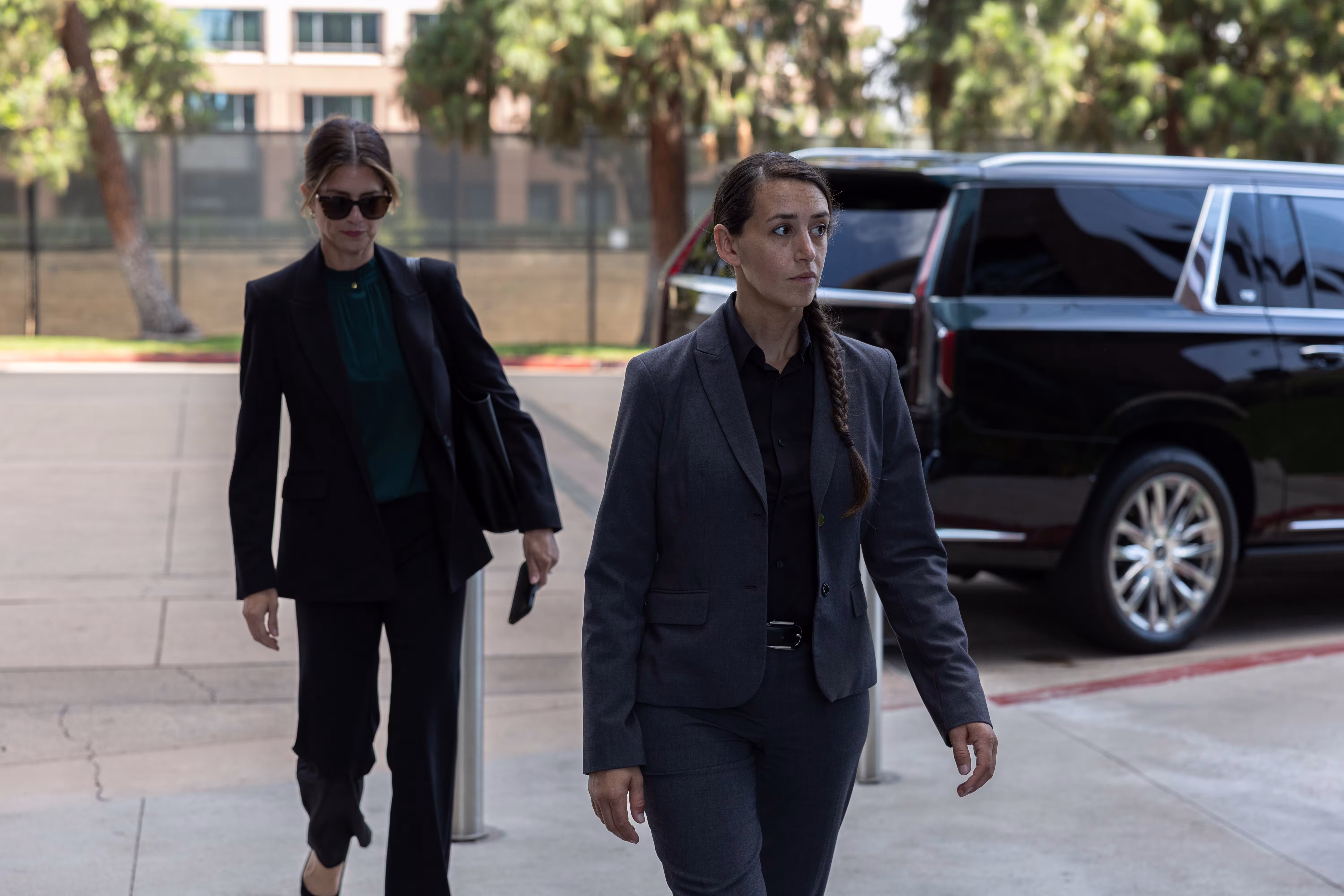two people walking
