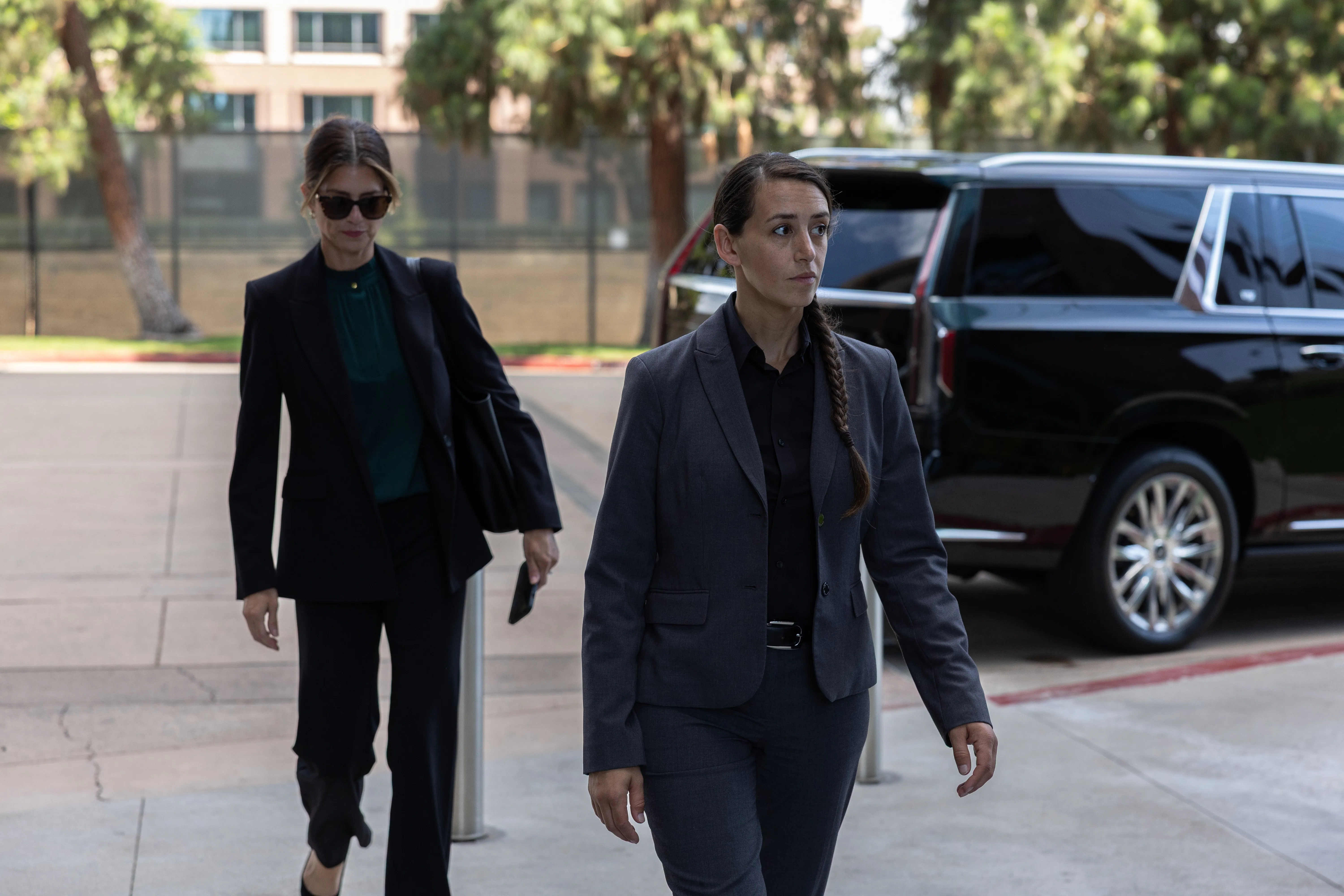 two people walking