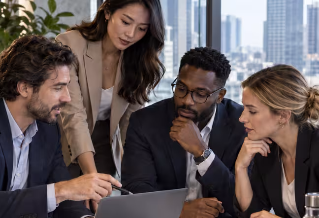 People discussing business 